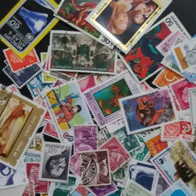 100 PCS All Different World Postage Stamps With Post Mark
