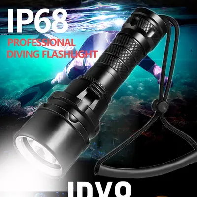 High Power Diving Flashlight IP68 Highest Waterproof Rating Professional Diving Light Powered by