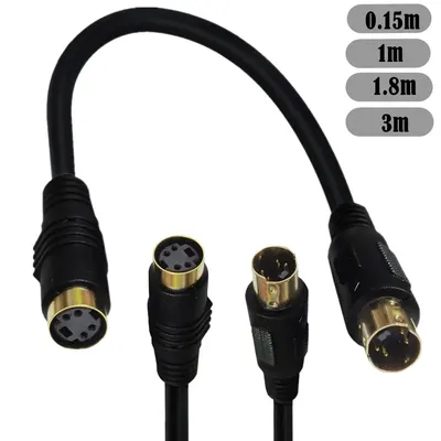 S-Video Cable Mini DIN 4 Pin Cable Male to Male / Female Gold Plated Connector Compatible for DVD