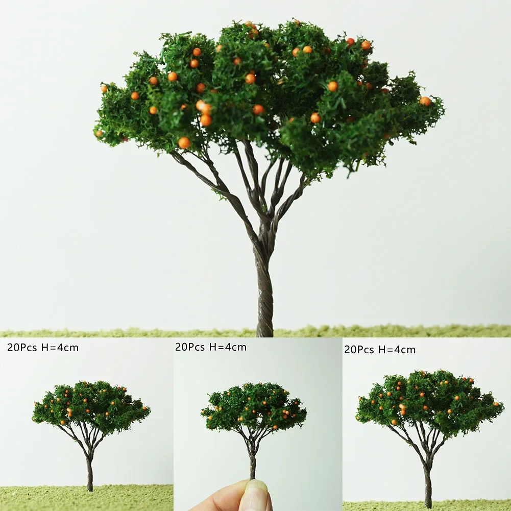 20Pcs Model Trees Train Railroad Micro Landscape Layout Diorama Scale Tree 7cm Decorate Building Model Roadway For Gift