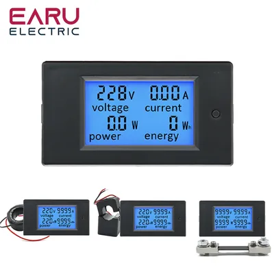 20A 100A AC 80-260V DC 6.5-100V Digital LED Display Voltmeter Ammeter Wattmeter Power Energy Meter