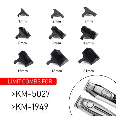 For Kemei KM-5027 1949 5098 9163 5021 Etc. Hair Trimmer Limit Comb Universal Black Guards