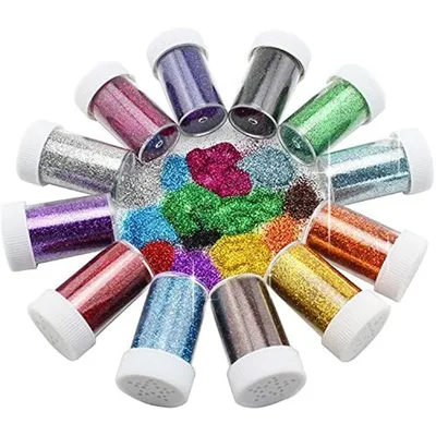 12 Pack Glitter, Glitter Shake Jar, Multi Assorted Set Extra Fine Glitter for Resin Nail Art Crafts Tumbler Scrapbook Making