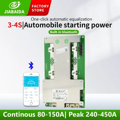JBD 3S 4S 12V 60A 100A 120A 150A Battery Protection Board Build-in BT LFP NMC Smart BMS with UART