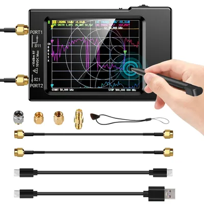 NanoVNA-H Vector Network Antenna Analyzer 10KHz-1.5GHz MF HF VHF UHF W/ Shell SD Card Slot Supprt