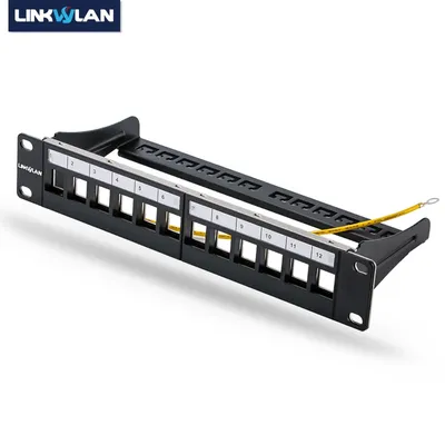 Network 10" 12-Port 1U Empty Blank Patch Panel For Standard Keystone Rack Mount