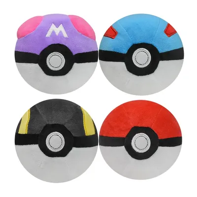 TAKARA TOMY Pokemon 4PCS Poké Ball Stuffed Toy Plush Doll Pocket Monster Children's Toy Pokemon