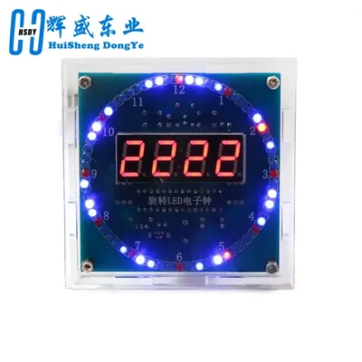 Rotating LED Display Alarm Electronic Clock Module Water Lamp DIY Kit Light Control Temperature