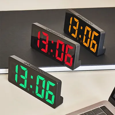 Creative Number Clock Color Nightlight Temperature Calendar Alarm Clock LED Large Number Electronic