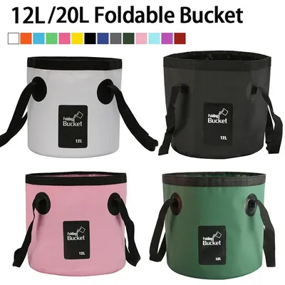 12L 20L Portable Waterproof Water Bag Folding Bucket Water Storage Container Carrier Bags For