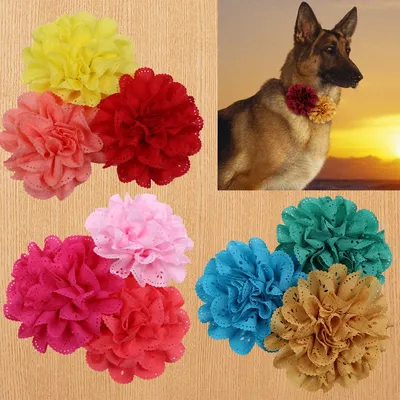 20/50PCS Remove Dog Bow Tie For Dog Big Flower-Collar Sliding Pet Dog Bowtie For Large Dog Bowties