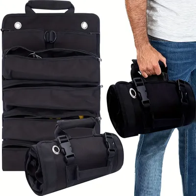 Tool Bag Organizers - Small Tool Bag With Detachable Pouches , Heavy Duty Roll Up Tool Bag Organizer
