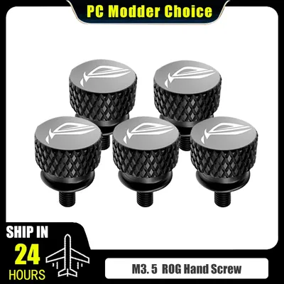 M3.5 Computer Case Screw ROG Logo Hand Tighten Step Thumb Knurled Aluminum CNC PC Beautify MOD Part