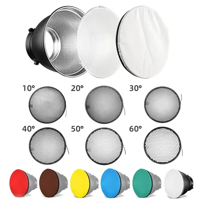 7" Bowens Mount Standard Reflector Diffuser Lamp Shade Dish Honeycomb Grid for photography Studio