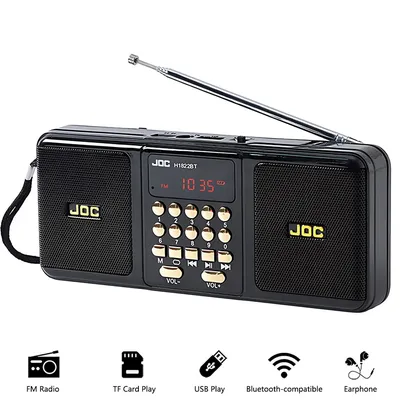 Portable Stereo FM Radio Wireless Speakers USB TF Card Player Rechargeable Bluetooth-compatible