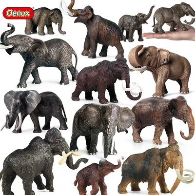 Oenux African Wild Animals Elephant Model Simulation Big Mammoth Action Figures Figurine PVC