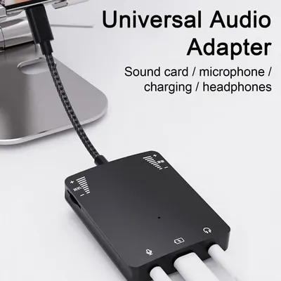 1 Set Audio Interface Adapter Fast Transmission Stable Compact Size Universal Plug-and-Play External