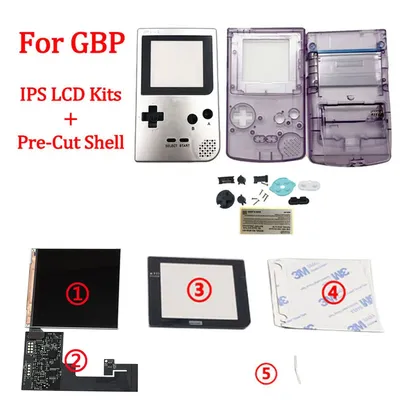 Full Screen IPS LCD Kits With Pre-Cut Shell For GBP LCD IPS Backlight Screen For GAMEBOY POCKET With