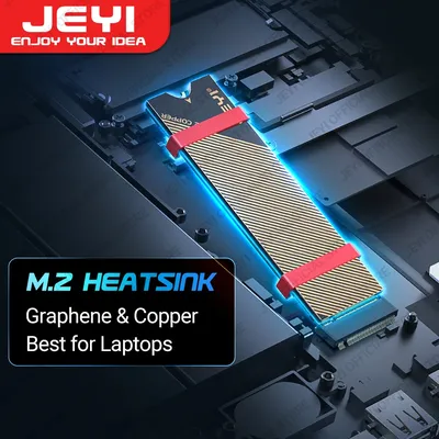 JEYI M.2 Copper SSD Heatsink with Graphene Layer, M2 NVMe NGFF 2280 Drive Cooler Solid State Drive