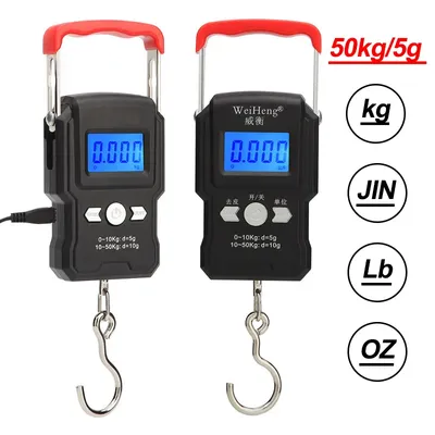 Portable Hanging Hook Scale 50Kg/5g LCD Digital Display Handheld Mini Electronic Weighting Scale