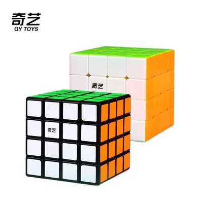 [Picube] QiYi QiYuan 4x4 Stickerless Black 4x4x4 Magic Cube Speed Puzzle QiYuan S2 Racing Cubo Magico Educational Toys Gift