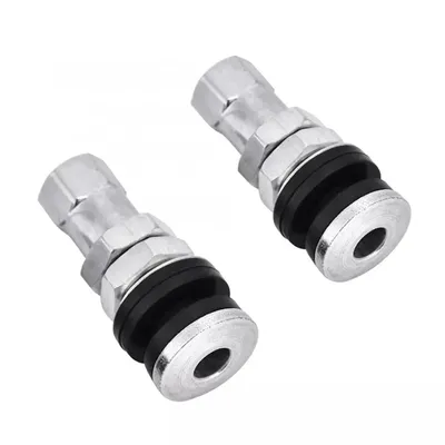 2 Pcs Car Tire Valve Short Stems Tubeless Vacuum Tire Valve Stems Silver Tire Valve Short Stems Auto Replacement Parts