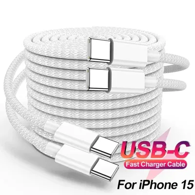 60W Dual Type C Cable Data Line For iPhone 15 Pro Max Plus Xiaomi Poco Samsung Fast Charging Cord