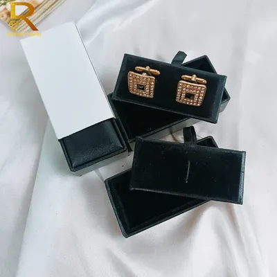 1pc Quality Mens Cufflinks Package Casket Black Leather Cufflinks Jewelry Storage Organizer Gift Box