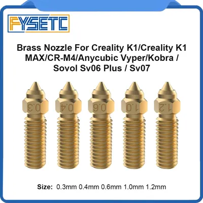 FYSETC High Speed Nozzle Brass 3D Printer Nozzles for Creality K1/ K1Max / Anycubic Vyper/Kobra /