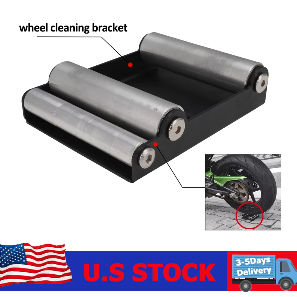 Motorcycle Universal Tire Cleaning Stand Tire Wash Bracket Portable Chain Clean Durable Roller Ramp Lift For KTM Kawasaki Suzuki