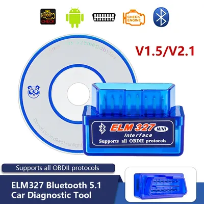 Bluetooth 5.1 ELM327 V2.1 Auto OBD2 Scanner Car Diagnostic Tool Code Reader Tool Super MINI ELM 327