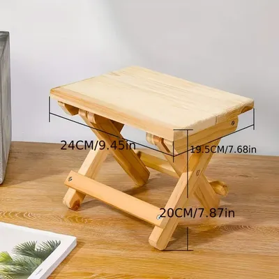 Versatile Durable Hardwood Folding Stool - Eco-Friendly, Classic-Style, for Fishing, Outdoor, Home