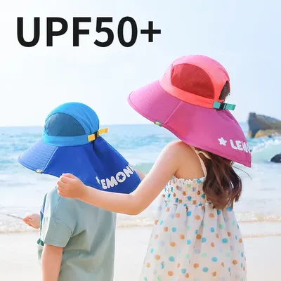 Cartoon Children Summer Foldable Sun Fisherman Hat Boys Girls Wide Brim Casual Travel Beach