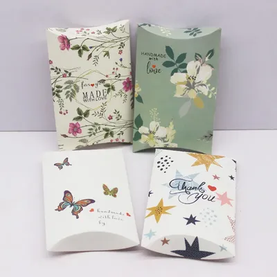 10pc 12.5x8x2cm new gift bags, pillow boxes, paper party matching packaging, jewelry bags