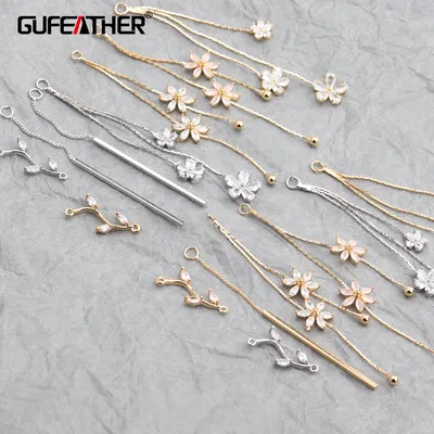 GUFEATHER M579,jewelry accessories,pass REACH,nickel free,18k gold plated,zircons,jewelry making
