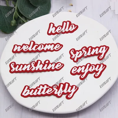 KSCRAFT 2024 Spring Shadow Words Metal Cutting Dies Stencils for DIY Scrapbooking Decorative