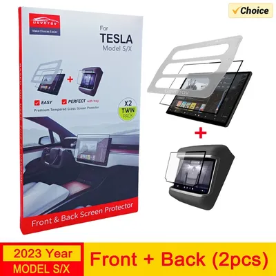 2pcs Matte Tempered Glass Screen Protector for Tesla Model S X 2023 2024 2025 Center Console Display