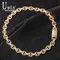 Uwin 12mm Byzantine Chain CZ Fully Iced Out Link Baguetter Pave Setting Necklace Jewelry Accessories