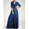Women Denim Dress 2024 Spring Long Sleeve Single Breasted Slim Casual Elegant Vintage Lapel Collar Big Swing Shirt Maxi Dresses