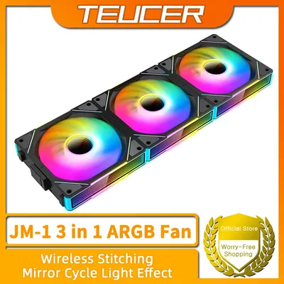 TEUCER JM-1 PC Cooling Fan ARGB Mirror Cycle Light Effect 800-2000RPM PWM Water Cooling 360mm Cooler