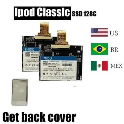 Ipod Classic Upgrade Kit SSD 128gb Included Parts 5th 6th 7th Gen Back Cover/Installer Tools Kit Great For Ipod Video/Classic