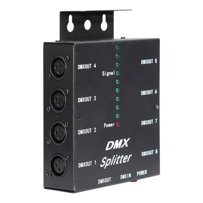 DMX Splitter Ports Channels 3Pin Optical Istribution Amplifier for DJ Disco Wedding DMX Stage