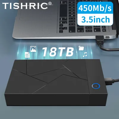 TISHRIC HDD Case 3.5 2.5 SATA to USB 3.0 Adapter External Hard Drive Disk Enclosure for 3.5 SSD Disk