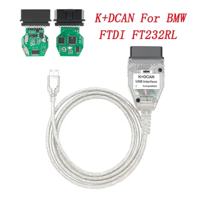 K+DCAN For BMW E Series FTDI FT232RL with Switch K DCAN for BMW OBD 2 OBD2 Scanner Code Reader OBDII