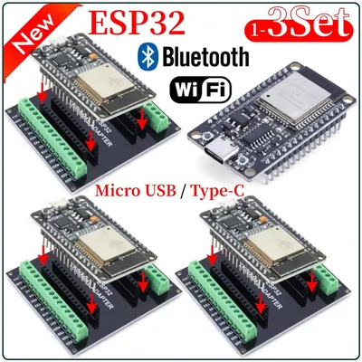 1-3Set ESP32 -32 CH340C Development Board TYPE-C Micro USB WiFi+Bluetooth Ultra-Low Power Consumption SPI Wireless Module