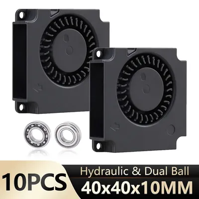 10PCS Gdstime 3D Printer Fan 40mm 4cm 5V 12V 24V Turbo Blower Brushless 40mm x 40mm x 10mm Printer