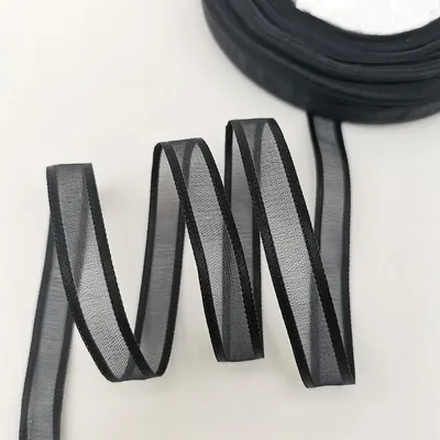(50 Yards/roll) 3/8'' (10mm) Black Organza Ribbons Wholesale Gift Wrapping Decoration Handmade DIY