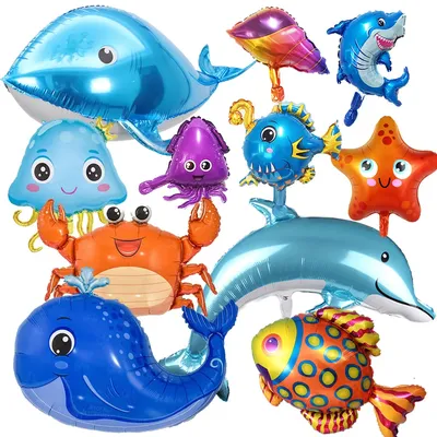 Under the sea Birthday Decoration Sea Animal Balloon Shell Starfish Fish Sea Horse Octopus Shark