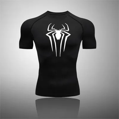 Printed Men's Athletic Compression Shirts Athletic Quick Dry Breathable Rash Guard Athletic Tight