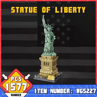 WG5227 1577Pcs Bricks 1/ 1 World Architecture Liberty Statue Model Building Blocks/Plastic Toys For